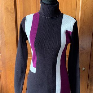 Style & Co. Sweater, Sz Medium, Black/Purple/White